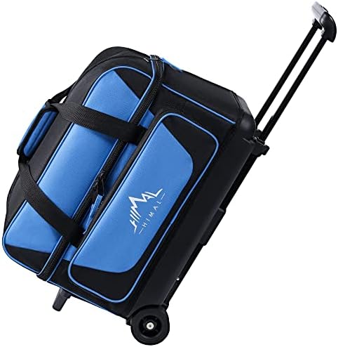 GoHimal Double Roller 2 Ball Bowling Bag with Separate Shoe Compartment&Accessory Pocket, Retractable Handle -Extends to 40" 1 GoHimal Double Roller 2 Ball Bowling Bag with Separate Shoe Compartment&Accessory Pocket, Retractable Handle -Extends to 40"