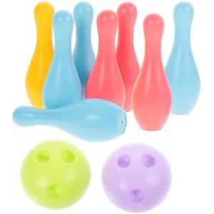 STOBOK Toy Bowling, 1 Set Bowling Balls Bowling Set Bowling Games Kids Toy Bowling Set Outdoor Indoor Bowling Sports Toy for Party Favors, Outdoor Games (Random Color)