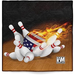 Logo Infusion - Dye-Sublimated Microfiber Bowling Towel - One Sided Print - Fun Style 0443 Flaming Ball