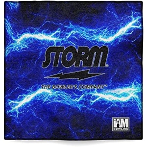 Logo Infusion - Dye-Sublimated Microfiber Bowling Towel - One Sided Print - Storm Blue Lightning Style DSMTSTBL
