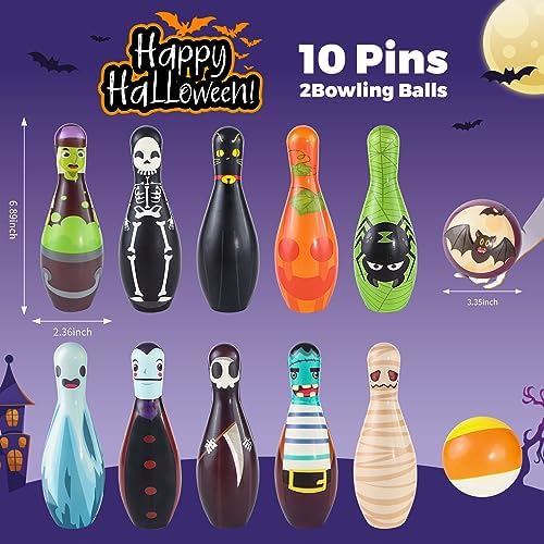 Letapapa Halloween Games for Kids, Halloween Bowling Toy Set, Indoor Outdoor Halloween Party Games Family Party Supplies,10 Foam Bowling Pins With 2 Balls For Home Backyard Play Activities 2 Letapapa Halloween Games for Kids, Halloween Bowling Toy Set, Indoor Outdoor Halloween Party Games Family Party Supplies,10 Foam Bowling Pins With 2 Balls For Home Backyard Play Activities - Image 2