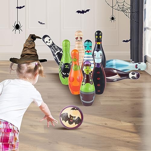 Letapapa Halloween Games for Kids, Halloween Bowling Toy Set, Indoor Outdoor Halloween Party Games Family Party Supplies,10 Foam Bowling Pins With 2 Balls For Home Backyard Play Activities 6 Letapapa Halloween Games for Kids, Halloween Bowling Toy Set, Indoor Outdoor Halloween Party Games Family Party Supplies,10 Foam Bowling Pins With 2 Balls For Home Backyard Play Activities - Image 6