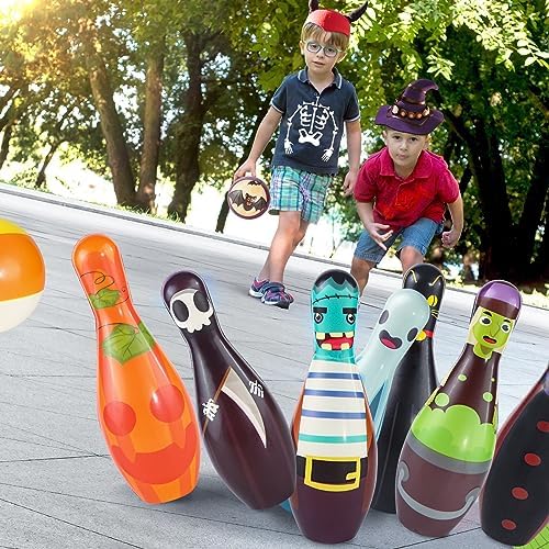 Letapapa Halloween Games for Kids, Halloween Bowling Toy Set, Indoor Outdoor Halloween Party Games Family Party Supplies,10 Foam Bowling Pins With 2 Balls For Home Backyard Play Activities 5 Letapapa Halloween Games for Kids, Halloween Bowling Toy Set, Indoor Outdoor Halloween Party Games Family Party Supplies,10 Foam Bowling Pins With 2 Balls For Home Backyard Play Activities - Image 5