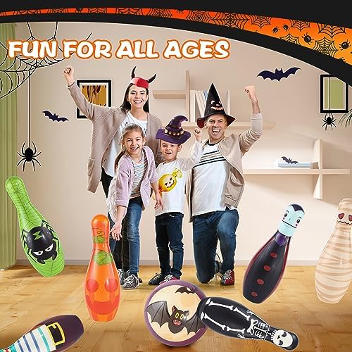 Letapapa Halloween Games for Kids, Halloween Bowling Toy Set, Indoor Outdoor Halloween Party Games Family Party Supplies,10 Foam Bowling Pins With 2 Balls For Home Backyard Play Activities 7 Letapapa Halloween Games for Kids, Halloween Bowling Toy Set, Indoor Outdoor Halloween Party Games Family Party Supplies,10 Foam Bowling Pins With 2 Balls For Home Backyard Play Activities - Image 7