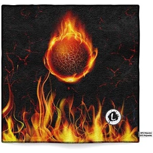 Logo Infusion - Dye-Sublimated Microfiber Bowling Towel - One Sided Print - Fun Style 0627 Flaming Ball