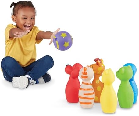 Melissa & Doug K's Kids Bowling Friends Play Set and Game With 6 Pins and Convenient Carrying Case - Indoor, Outdoor Toys For Toddlers Ages 2+ 3 Melissa & Doug K's Kids Bowling Friends Play Set and Game With 6 Pins and Convenient Carrying Case - Indoor, Outdoor Toys For Toddlers Ages 2+ - Image 3