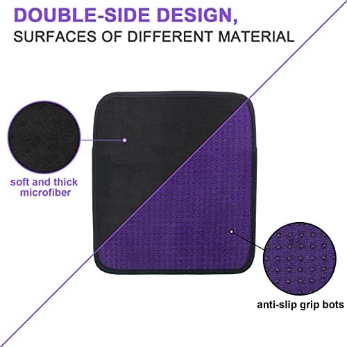 Anglekai Microfiber Bowling Ball Towels 3 Pack, 10" x 8" Bowling Towel Shammy Pad with Easy-Grip Dots Purple Bowling Cleaner Towel Non-Slip Microfiber Bowling Pad Bowling Accessories 3 Anglekai Microfiber Bowling Ball Towels 3 Pack, 10" x 8" Bowling Towel Shammy Pad with Easy-Grip Dots Purple Bowling Cleaner Towel Non-Slip Microfiber Bowling Pad Bowling Accessories - Image 3