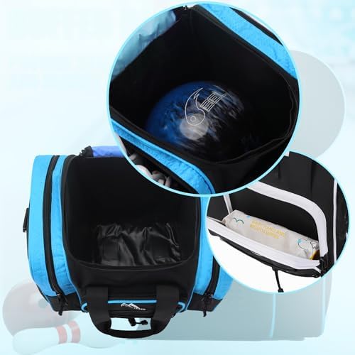 Hsmihair Bowling bags Bowling Ball Bag for Single Ball - Bowling Ball Tote Bowling Bag with Padded Ball Holder - Fits Bowling Shoes Up to Mens Size 14 Accessories. 5 Hsmihair Bowling bags Bowling Ball Bag for Single Ball - Bowling Ball Tote Bowling Bag with Padded Ball Holder - Fits Bowling Shoes Up to Mens Size 14 Accessories. - Image 5