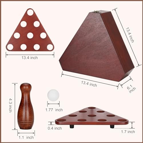 Shuffleboard Bowling Pin Set with 10 Pcs Premium Hardwood Bowling Pins Durable Triangular Pinsetter Resin Bowling Ball and Carrying Bag,with Deluxe Storage Box,Fun for Shuffleboard Games 4 Shuffleboard Bowling Pin Set with 10 Pcs Premium Hardwood Bowling Pins Durable Triangular Pinsetter Resin Bowling Ball and Carrying Bag,with Deluxe Storage Box,Fun for Shuffleboard Games - Image 4