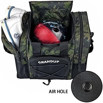 GRANDUP Bowling Ball Bag for Single Ball - Black Bowling accessories Ball Tote Bag Bowling Bag with Padded Ball Holder - Fits Bowling Shoes Up to Mens Size 14 2 GRANDUP Bowling Ball Bag for Single Ball - Black Bowling accessories Ball Tote Bag Bowling Bag with Padded Ball Holder - Fits Bowling Shoes Up to Mens Size 14 - Image 2