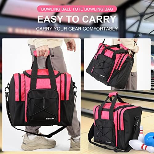 DAFISKY Bowling Ball Bag for Single Ball - Bowling Ball Tote Bag with Padded Ball Holder, 2 Pockets fit Bowling Shoes Up to Mens Size 14 and Accessories 5 DAFISKY Bowling Ball Bag for Single Ball - Bowling Ball Tote Bag with Padded Ball Holder, 2 Pockets fit Bowling Shoes Up to Mens Size 14 and Accessories - Image 5
