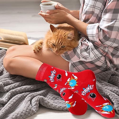 Ramede 5 Pairs Novelty Bowling Police Barber Socks for Fireman Lawyer Men Women Sport Occupation Themed Dress Crew Socks Gift 6 Ramede 5 Pairs Novelty Bowling Police Barber Socks for Fireman Lawyer Men Women Sport Occupation Themed Dress Crew Socks Gift - Image 6