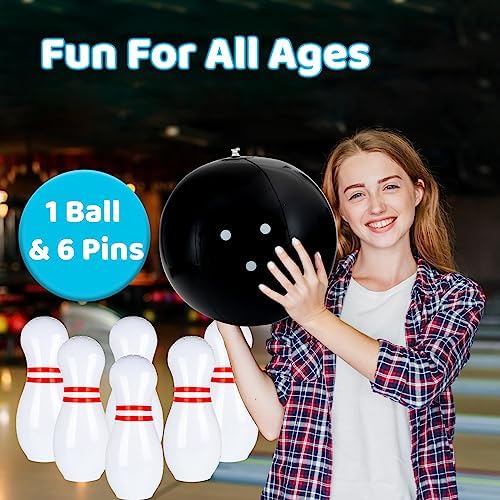 Zloveleexr Kids Bowling Set, Giant Inflatable Bowling Balls & Pins for Outdoor and Indoor Games Fit Christmas Birthday Party Lawn Yard Games, Kids Education Motor Skills Toys 3 Zloveleexr Kids Bowling Set, Giant Inflatable Bowling Balls & Pins for Outdoor and Indoor Games Fit Christmas Birthday Party Lawn Yard Games, Kids Education Motor Skills Toys - Image 3
