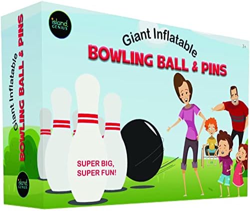 Island Genius Giant Inflatable Bowling Game Set for Kids - Jumbo Bowling Ball and Pins Indoor or Outdoor Yard Birthday Party Lawn Games 3 Island Genius Giant Inflatable Bowling Game Set for Kids - Jumbo Bowling Ball and Pins Indoor or Outdoor Yard Birthday Party Lawn Games - Image 3