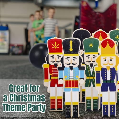 Glimin 11 Pcs Christmas Nutcracker Bowling Set Lawn Bowling Games Set Wooden Bowling Set Include 1 Pc Christmas Bowling Pin, 10 Pcs Outdoor Bowling for Toys Party Supplies, Indoor Outdoor Party 2 Glimin 11 Pcs Christmas Nutcracker Bowling Set Lawn Bowling Games Set Wooden Bowling Set Include 1 Pc Christmas Bowling Pin, 10 Pcs Outdoor Bowling for Toys Party Supplies, Indoor Outdoor Party - Image 2