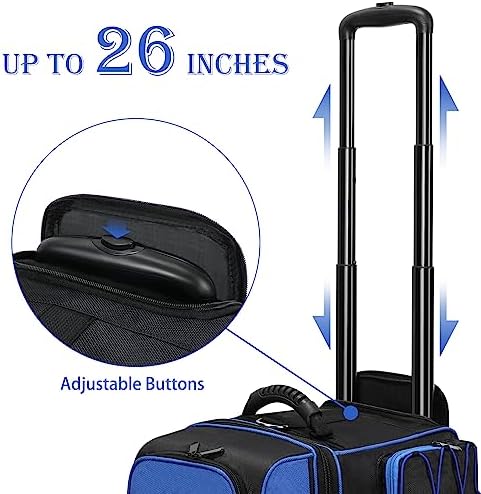 Large 2 Ball Bowling Bag With Rollers丨with Fixed Bowling Ball Device Roller Bag丨Extendable Handle to 42"丨Bowling Ball Roller Bag Fits 1 Pair Of Men'S Size 16 Bowling Shoes (Bowling Ball Not Included) 4 Large 2 Ball Bowling Bag With Rollers丨with Fixed Bowling Ball Device Roller Bag丨Extendable Handle to 42"丨Bowling Ball Roller Bag Fits 1 Pair Of Men'S Size 16 Bowling Shoes (Bowling Ball Not Included) - Image 4