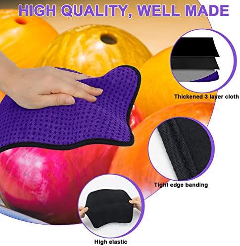 Anglekai Microfiber Bowling Ball Towels 3 Pack, 10" x 8" Bowling Towel Shammy Pad with Easy-Grip Dots Purple Bowling Cleaner Towel Non-Slip Microfiber Bowling Pad Bowling Accessories 4 Anglekai Microfiber Bowling Ball Towels 3 Pack, 10" x 8" Bowling Towel Shammy Pad with Easy-Grip Dots Purple Bowling Cleaner Towel Non-Slip Microfiber Bowling Pad Bowling Accessories - Image 4
