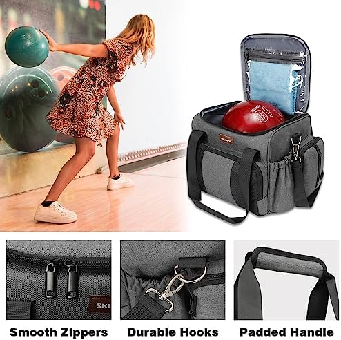 Skureay Single Bowling Ball Tote Bag, Bowling Ball Carry Case with Wooden Bowling Holder and Extra Storage Pockets, Bowling Bag 1 Ball with Shoulder Strap for Easy Carrying for Sports 5 Skureay Single Bowling Ball Tote Bag, Bowling Ball Carry Case with Wooden Bowling Holder and Extra Storage Pockets, Bowling Bag 1 Ball with Shoulder Strap for Easy Carrying for Sports - Image 5