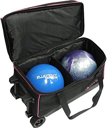 Pyramid Prime Double Roller 2 Ball Bowling Bag with Large Separate Compartment for Bowling Shoes (Up To US Mens Size 15) or Accessories, Retractable Handle - Extends to 40" 2 Pyramid Prime Double Roller 2 Ball Bowling Bag with Large Separate Compartment for Bowling Shoes (Up To US Mens Size 15) or Accessories, Retractable Handle - Extends to 40" - Image 2