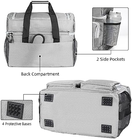 Aleemin Bowling Bag for 2 Balls, Bowling Ball Tote Bag with 2 Wooden Bowling Cups, Multi-Pockets Bowling Ball Bag Fits Bowling Shoes Up to Mens Size 14, Bowling Ball Bag with Shoulder Strap & Divider 4 Aleemin Bowling Bag for 2 Balls, Bowling Ball Tote Bag with 2 Wooden Bowling Cups, Multi-Pockets Bowling Ball Bag Fits Bowling Shoes Up to Mens Size 14, Bowling Ball Bag with Shoulder Strap & Divider - Image 4