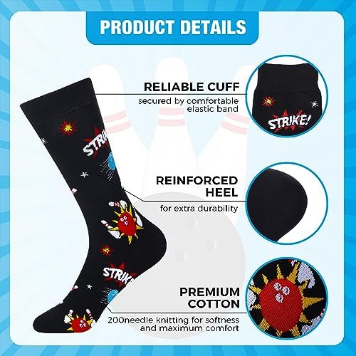 Ramede 5 Pairs Novelty Bowling Police Barber Socks for Fireman Lawyer Men Women Sport Occupation Themed Dress Crew Socks Gift 2 Ramede 5 Pairs Novelty Bowling Police Barber Socks for Fireman Lawyer Men Women Sport Occupation Themed Dress Crew Socks Gift - Image 2