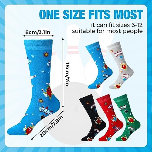 Ramede 5 Pairs Novelty Bowling Police Barber Socks for Fireman Lawyer Men Women Sport Occupation Themed Dress Crew Socks Gift 3 Ramede 5 Pairs Novelty Bowling Police Barber Socks for Fireman Lawyer Men Women Sport Occupation Themed Dress Crew Socks Gift - Image 3