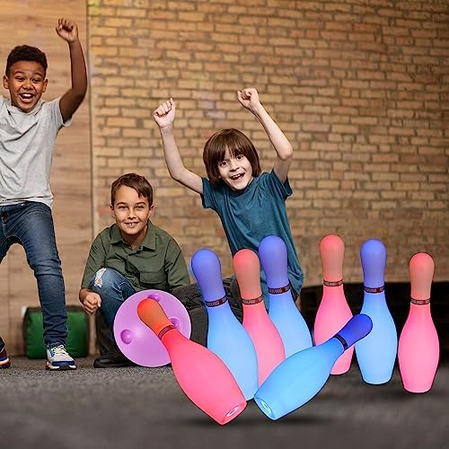 Kids Light Up Bowling Set Bowling Pins Games for Kids Indoor, Toddler Bowling Ball Set Glow in The Dark Games for Kids 2-12 Indoor & Outdoor 7 Kids Light Up Bowling Set Bowling Pins Games for Kids Indoor, Toddler Bowling Ball Set Glow in The Dark Games for Kids 2-12 Indoor & Outdoor - Image 7