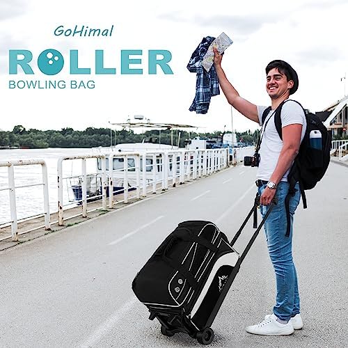 GoHimal Double Roller 2 Ball Bowling Bag with Separate Shoe Compartment for Bowling Shoes (Up To US Men Size 15) and Abundant multifunction Accessory Pocket, Upgraded fabric, Retractable Handle - Extends to 40" 7 GoHimal Double Roller 2 Ball Bowling Bag with Separate Shoe Compartment for Bowling Shoes (Up To US Men Size 15) and Abundant multifunction Accessory Pocket, Upgraded fabric, Retractable Handle - Extends to 40" - Image 7