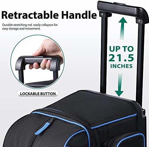 GoHimal Double Roller 2 Ball Bowling Bag with Separate Shoe Compartment&Accessory Pocket, Retractable Handle -Extends to 40" 4 GoHimal Double Roller 2 Ball Bowling Bag with Separate Shoe Compartment&Accessory Pocket, Retractable Handle -Extends to 40" - Image 4