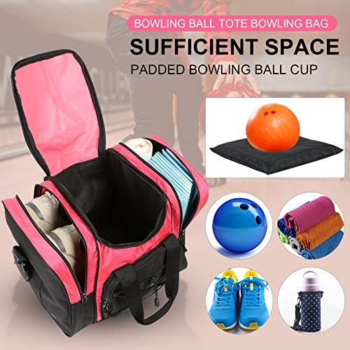 DAFISKY Bowling Ball Bag for Single Ball - Bowling Ball Tote Bag with Padded Ball Holder, 2 Pockets fit Bowling Shoes Up to Mens Size 14 and Accessories 4 DAFISKY Bowling Ball Bag for Single Ball - Bowling Ball Tote Bag with Padded Ball Holder, 2 Pockets fit Bowling Shoes Up to Mens Size 14 and Accessories - Image 4