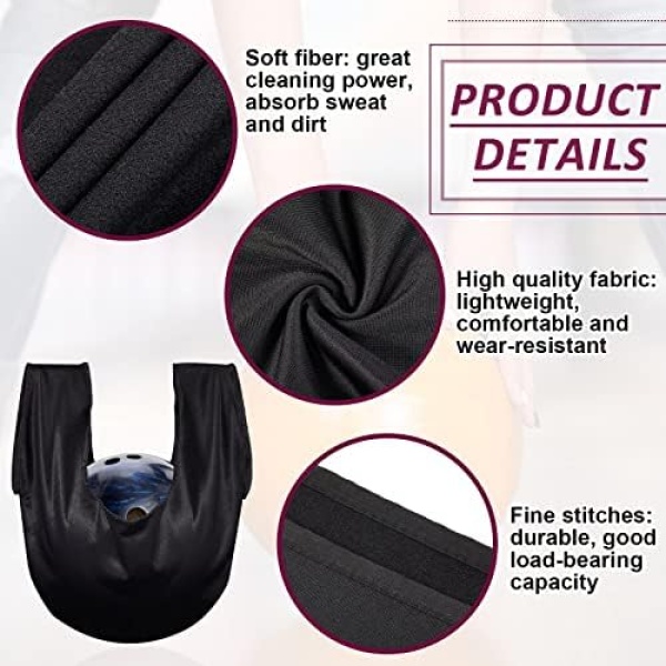 3 Pack Bowling Ball Seesaw Washable Bowling Ball Towel Black Bowling