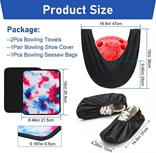 Anglekai 4 Pack Bowling Ball Accessory Kit, 2Pcs 10"x8" Bowling Ball Towels/Bowling Seesaw Bag/Bowling Shoe Protector Covers, Non-Slip Bowling Polisher Bag for Clean/Storage Bowling Ball Shammy 2 Anglekai 4 Pack Bowling Ball Accessory Kit, 2Pcs 10"x8" Bowling Ball Towels/Bowling Seesaw Bag/Bowling Shoe Protector Covers, Non-Slip Bowling Polisher Bag for Clean/Storage Bowling Ball Shammy - Image 2