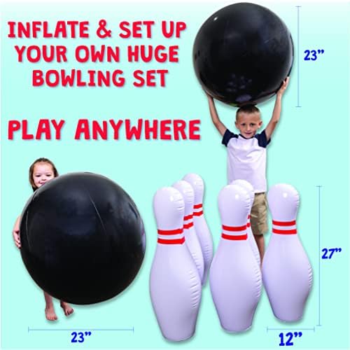 Island Genius Giant Inflatable Bowling Game Set for Kids - Jumbo Bowling Ball and Pins Indoor or Outdoor Yard Birthday Party Lawn Games 5 Island Genius Giant Inflatable Bowling Game Set for Kids - Jumbo Bowling Ball and Pins Indoor or Outdoor Yard Birthday Party Lawn Games - Image 5