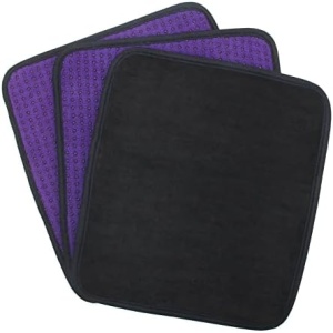 Anglekai Microfiber Bowling Ball Towels 3 Pack, 10" x 8" Bowling Towel Shammy Pad with Easy-Grip Dots Purple Bowling Cleaner Towel Non-Slip Microfiber Bowling Pad Bowling Accessories