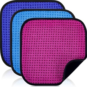 Aoriher 3 Pieces Bowling Ball Towel 7.8 x 7.8 Inch Shammy Pad Rag Bowling Microfiber Towel Easy Wipe Off Grip for Cleaning Bowling Ball from Dirt Oil Bowling Accessories