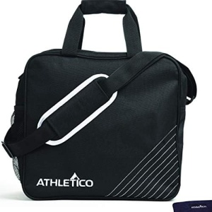 Athletico Essential Bowling Bag & Seesaw Polisher Bundle - Single Ball Bowling Tote Bag with Padded Bowling Ball Holder