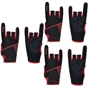 BESPORTBLE 2 Pairs Cycling Silicone Grip Bowling Red Breathable Anti-Skid Sports Left Elastic Glove Skid L/XL Size Right Anti Fingerless Outdoor Professional Gym of - Anti-Slip Anti- Hand