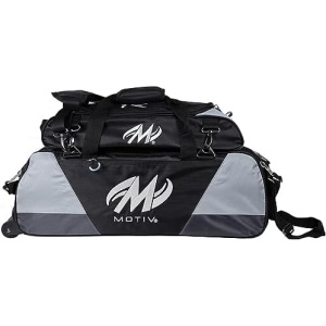 Bowlerstore Products Motiv Ballistix Triple Tote Bowling Bag with Shoe Bag - Covert Black