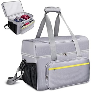 Bowling Ball Bag, 2 Ball Bowling Tote Bags with Padded Ball Holder and Large Insulated Pocket, Bowling Accessories Bag with Water Resistant Bowling Shoe Bag Fit Bowling Shoes Up to Mens Size 16