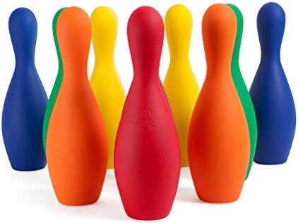 Champion Sports Multicolor Bowling Pins: Weighted Foam Set for Training & Kids Games, Medium 1 Champion Sports Multicolor Bowling Pins: Weighted Foam Set for Training & Kids Games, Medium