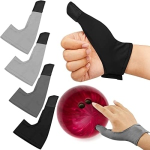 Charniol 6 Pcs Bowling Thumb Saver Protector Compact and Lightweight Thumb Stabilizer Bowling Glove Thumb Sock Right Glove for Bowling Ball, Black