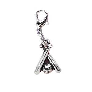 Clip on Charms Zipper Pulls Basketball, Baseball Glove, Bowling, Baseball Your Choice! (5. Baseball Bats & Ball)