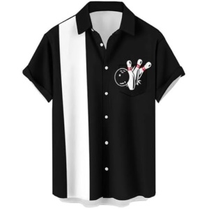 Deer Lady Hawaiian Bowling Shirts for Men Short Sleeve Button Down Shirt Casual Beach Summer Shirts