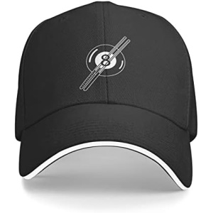 Flyjbs Unisex Billiards Ball 8 Baseball Cap Adjustable, Baseball Hat for Men Women