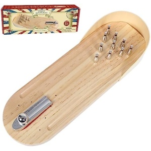 GOTHINK Mini Bowling Game Set, Strike Up Fun with Our Bowling Toys Anywhere, Wooden Board Mini Arcade Desktop Bowling Alley for Home, Office, and Parties, Great Gifts for Adults and Kids