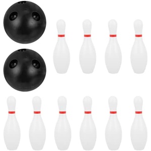 Gadpiparty Kids Bowling Set Includes 10 Classical Bowling Pins & 2 Balls Toddler Indoor Outdoor Games Bowling Games Set Early Education Toys Birthday Gifts for Boys Girls 3-15 Years Old