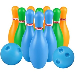 Gatuida Kids Bowling Set, Includes 10 and 2 Balls, Suitable as Toy Gifts, Early Education, Indoor& Outdoor Games, Toddler Preschoolers and School- age Child, Boys& Girls (Random Color)