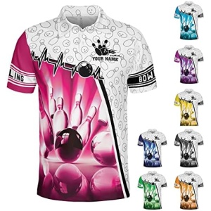 HomeDesign Personalized Bowling Shirt Custom Bowling Shirts Bowling Gift Bowling Shirts for Women & Men Bowling Shirt Womens