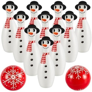 Jenaai 12 Pcs Kids Bowling Set Including 10 Foam Bowling Pins with Small Hat and 2 Bowling Balls for Boy Girl Birthday Gifts Kids Sports Supplies for Indoor Outdoor Game, Fit Aged 4-12