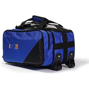KAZE SPORTS 2 Ball Compact Bowling Tote Roller with Expandable Shoe Storage